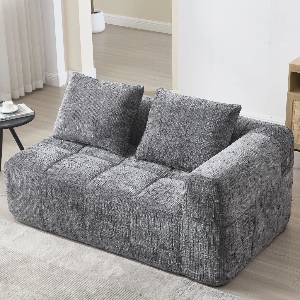 Divano comodo per 2 persone - Zephmum - Cuscino incluso tasche laterali grigio