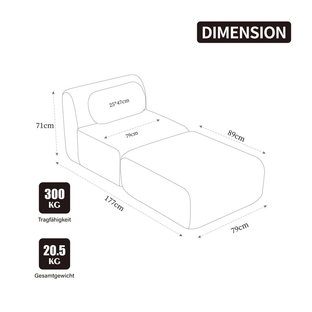 Divano 3 Posti in Tessuto ¨C MINIMAL ¨C Beige/Cammello