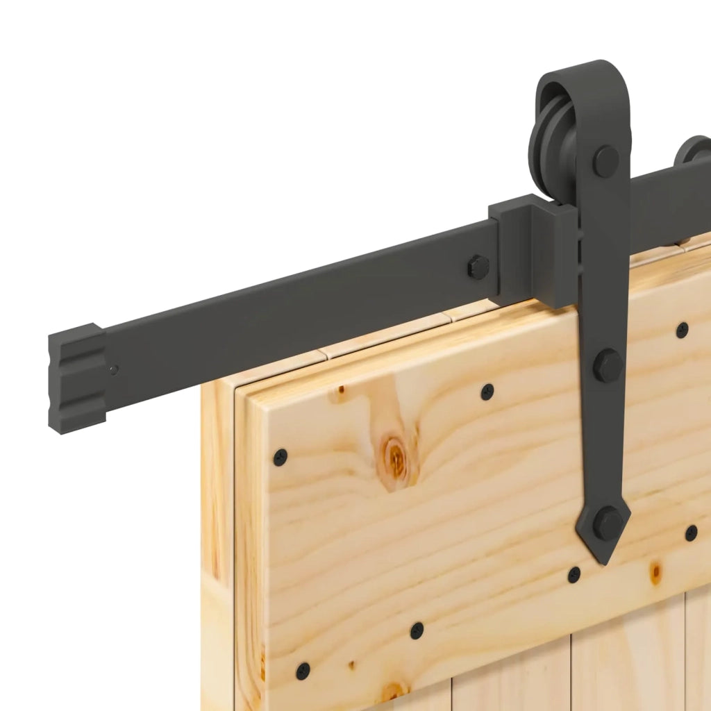 Porta scorrevole NARVIK Naturale e Nero 100 x 210 cm (213,5 cm) 3445394