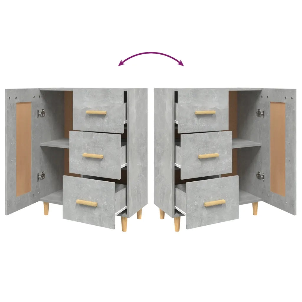 Credenza-Buffet-Armadio da cucina Grigio Cemento 69,5x34x90 cm in Legno Multistrato 438246