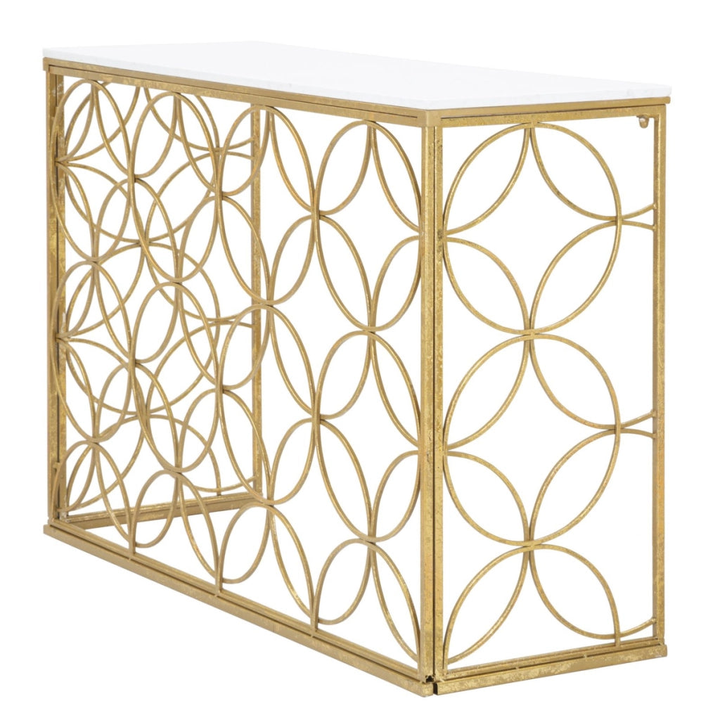 Tavolo Consolle VKH619, Oro, Marmo, 120x40x80 cm