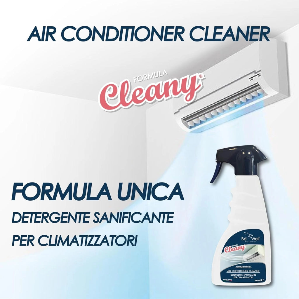 CLEANY Air Conditioner Detergente Antiodore Igienizzante Climatizzatori per Filtri e Componenti, Spray Condizionatori Igienizzante Azione Immediata, Pulisce a Fondo, Elimina i Cattivi Odori