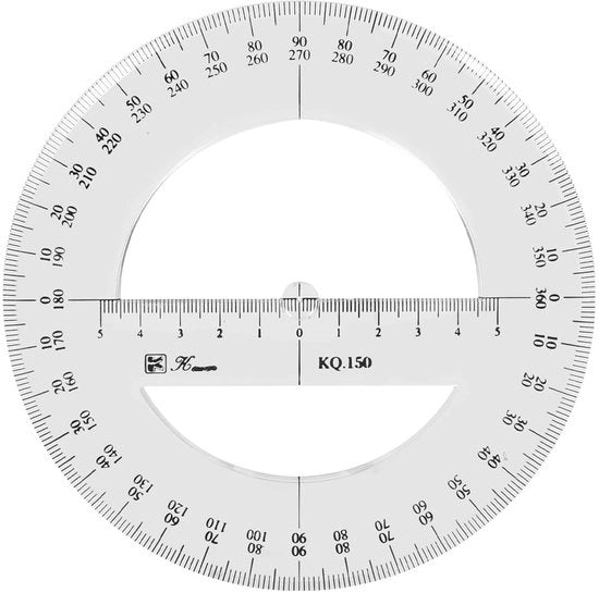 360 Gradenboog - Meetgereedschap - 15 cm Diamente - Heerser di Gradi Circolari - Adatto per Scuola e Ufficio