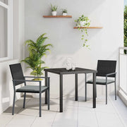Set da Pranzo per Giardino 3 pz Nero e Grigio Chiaro 3379072