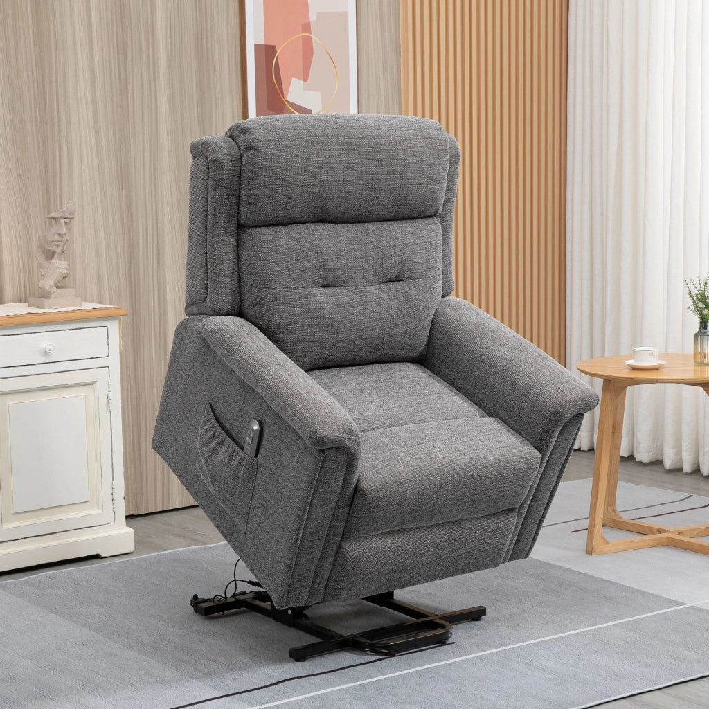 Poltrona reclinabile elettrica con funzione alzapersone, capacità 170 kg, grigio, 89x96x108 cm