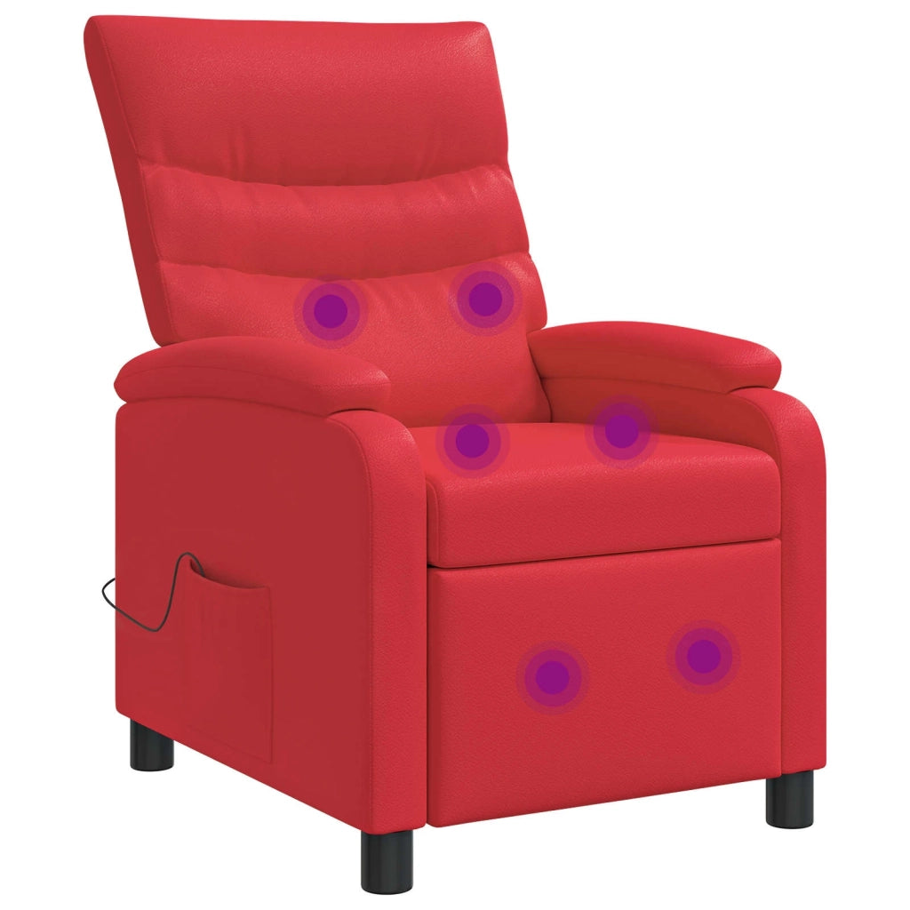 Poltrona Massaggiante Rosso Similpelle 42034906
