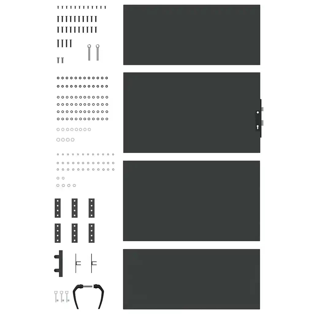 Cancello da giardino Nero 105 x 200 cm 42015883