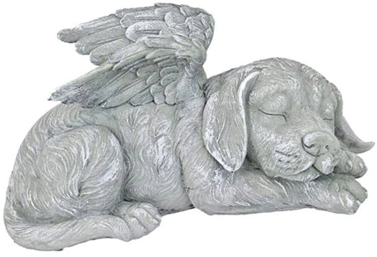 Oggetto di ricordo per animali da giardino - Angelo addormentato - Impermeabile - Materiale artificiale - Resistente agli urti - Vita all'aperto - Oggetto di ricordo per animali