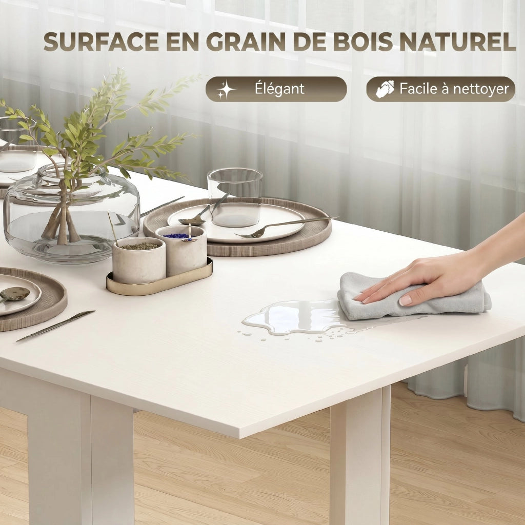 Tavolo da pranzo allungabile rettangolare ¨C Minimal ¨C bianco 140-180x80 cm