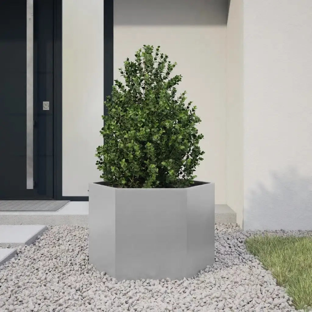 Fioriera Esagono 69x60x45 cm in Acciaio Zincato 851127