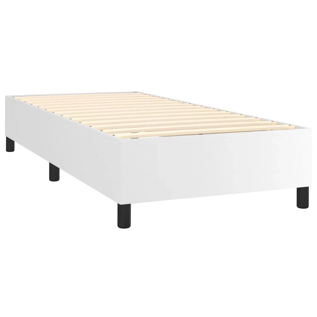 Giroletto Molle con Materasso e LED-Struttura Letto Bianco 90x190 cm Similpelle 135957