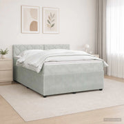 Letto box spring con materasso Grigio Chiaro 140 x 190 cm 3453143
