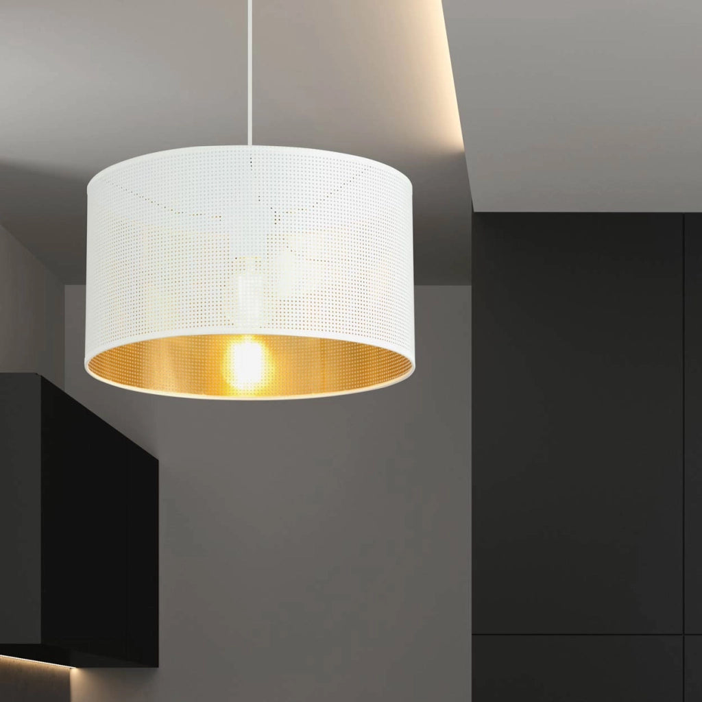 Lampada a sospensione Emibig Aston bianco/oro Ø35 E27