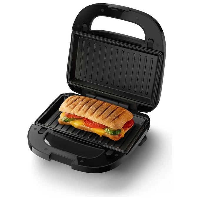 Philips HD2350-80 Tostapane Piastra per Toast e Waffle Antiaderente Potenza 750W Nero-Argento
