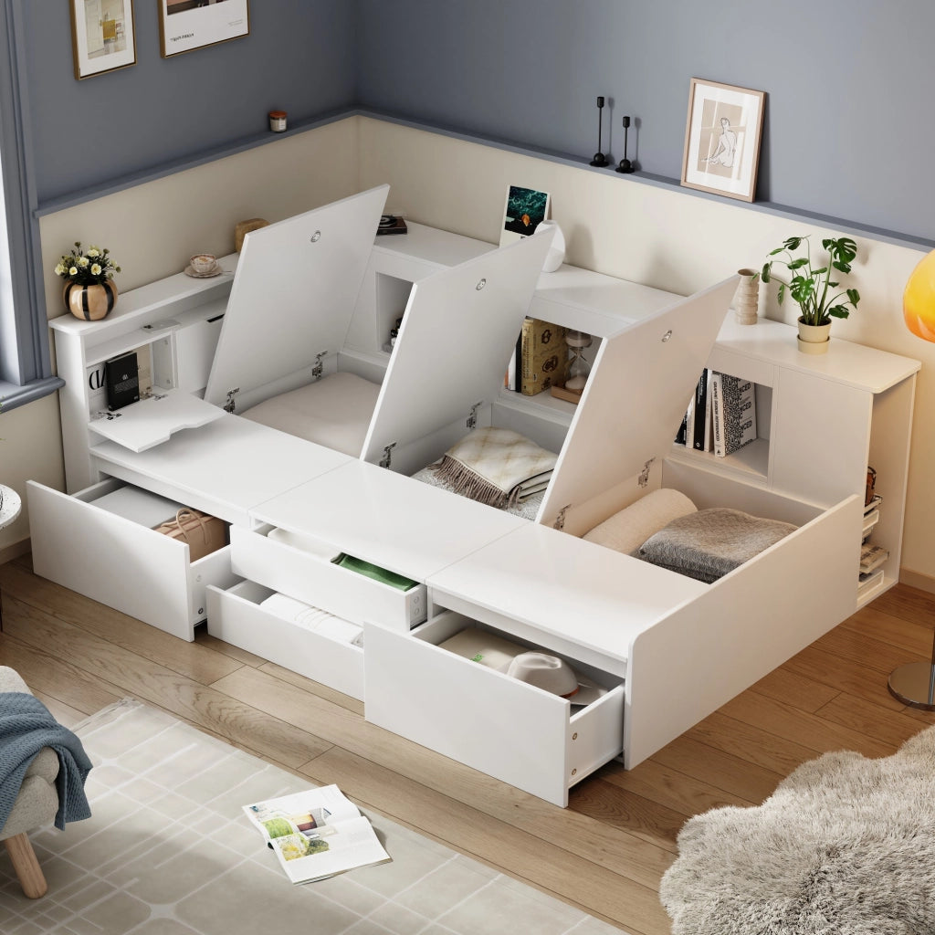 letto per bambini mdf bianco 90 x 200 cm