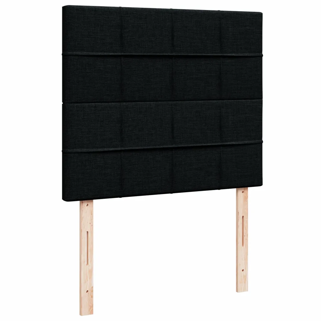 Giroletto a Molle con Materasso Nero 120x200 cm in Tessuto
