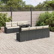 Set Divano da Giardino 7 pcs Nero e crema polyrattan 3348963