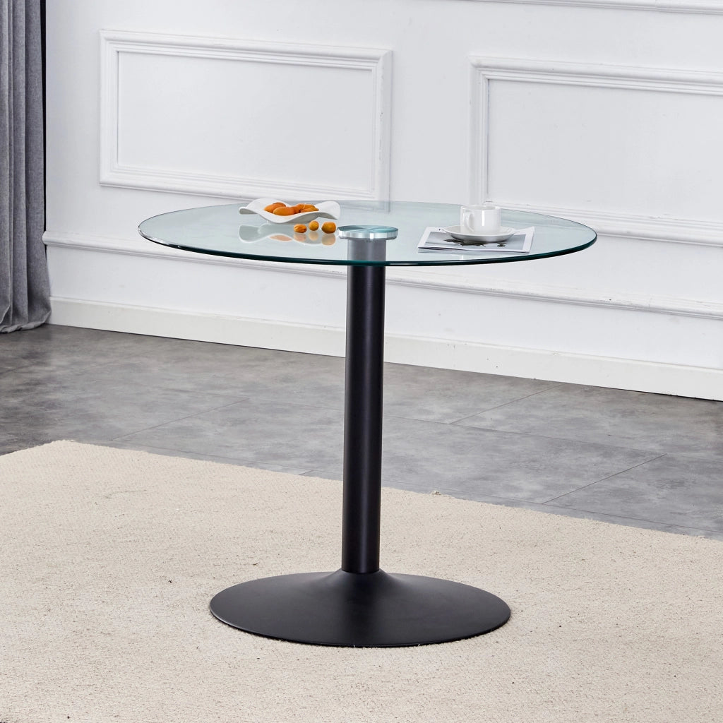 Tavolo da bar in vetro minimalista - Zephmum - Diametro 85 cm Altezza 76 cm