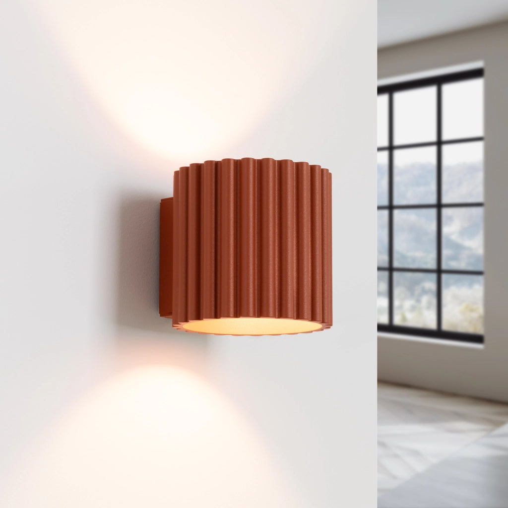 Lampada da parete AURA rosso ocra G9