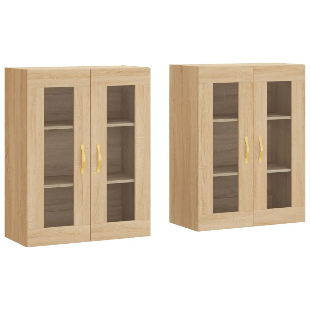 Armadietti a Parete 2 pz Rovere Sonoma in Legno Multistrato 3197924