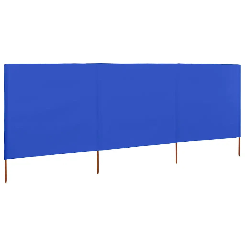 Paravento a 3 Pannelli in Tessuto 400x120 cm Azzurro 47147