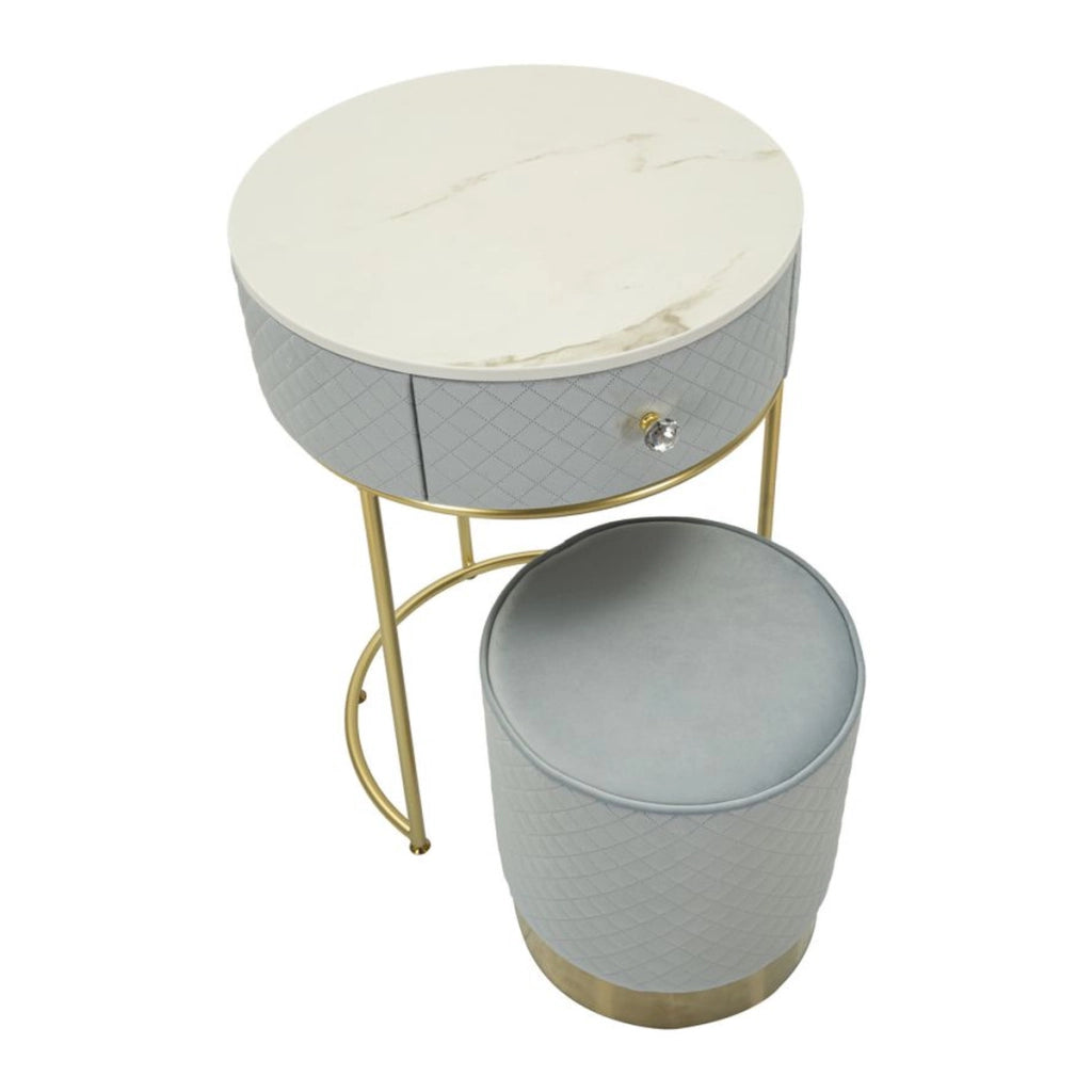 Comodino VKH757, Blu, Legno, 52x52x70 cm