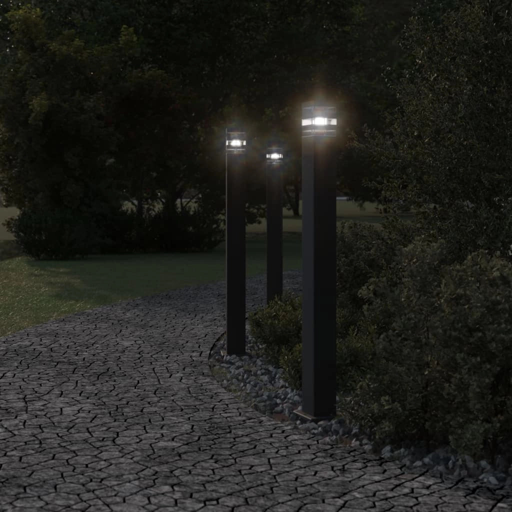 Lampada da terra per esterni 110 cm alluminio nero codice 02_0042506