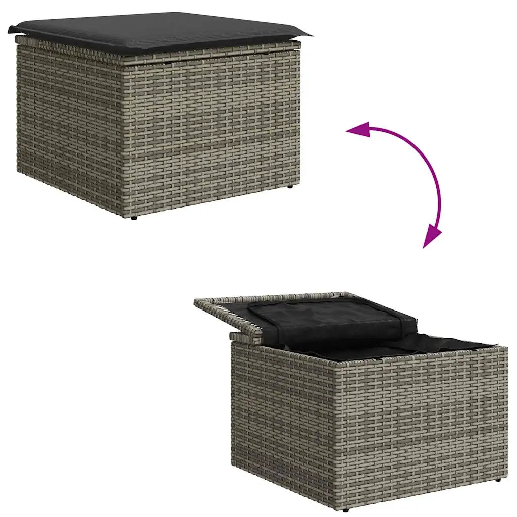 Set Divano da Giardino 8 pcs Grigio polyrattan 3356277