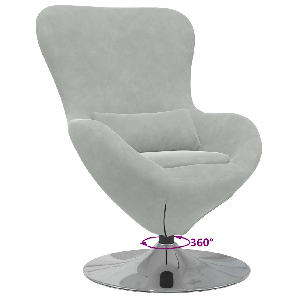 Poltrona | Sedia Relax uovo Grigio chiaro Velluto