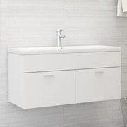 Mobile Bagno con Lavabo Integrato-Lavandino-Lavabo Bianco in Legno Multistrato 892586