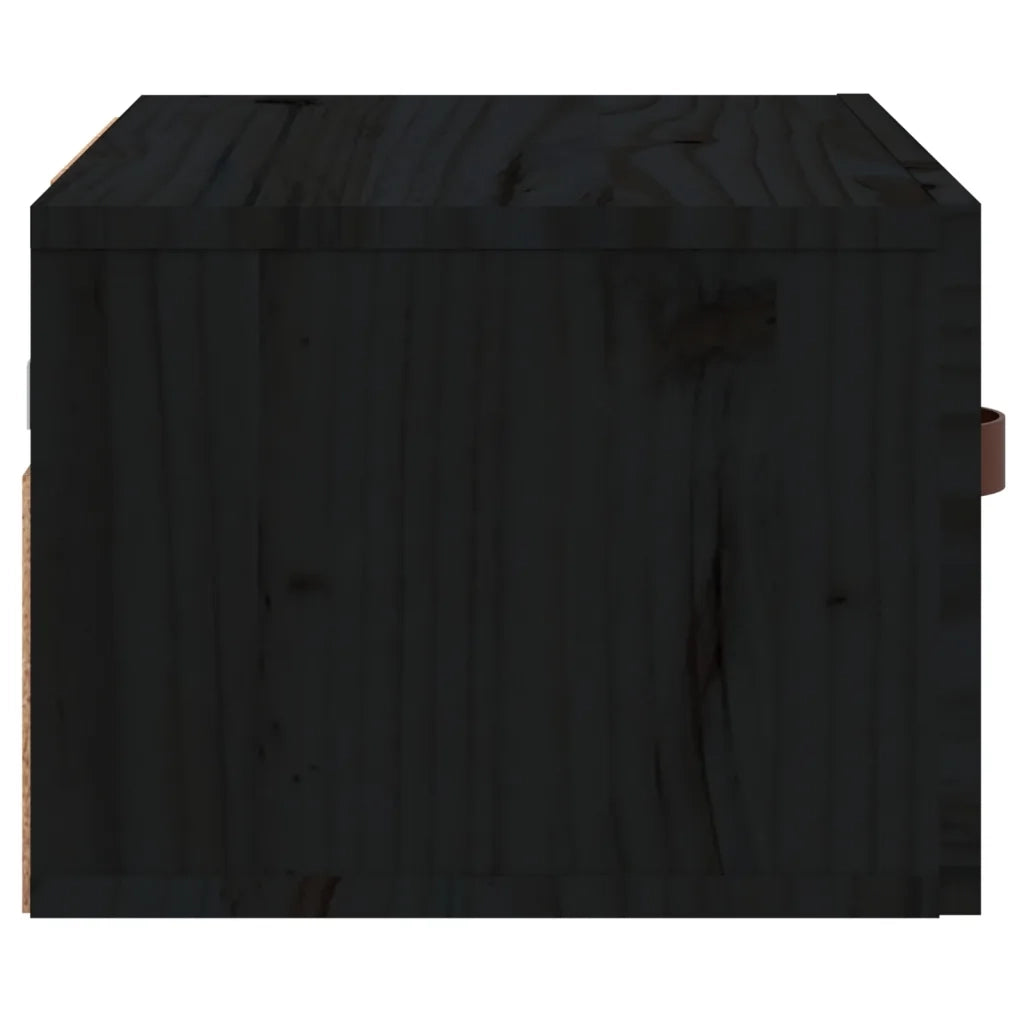 Set di 2 Comodini | Armadio da Notte | Mobiletto da notte a Muro Neri 40x29,5x22 cm