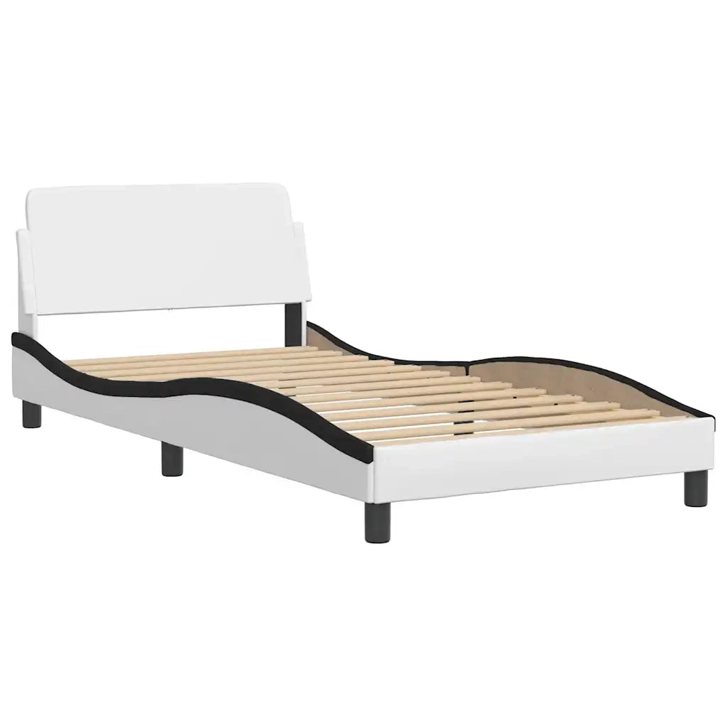 Giroletto senza Materasso Hvar Nero e Bianco 100x200 cm in Similpelle