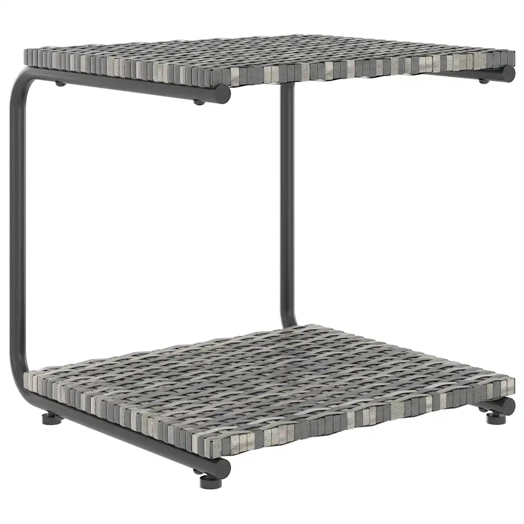 Lettino Prendisole per 2 Persone con Cuscini Polyrattan Grigio 48131
