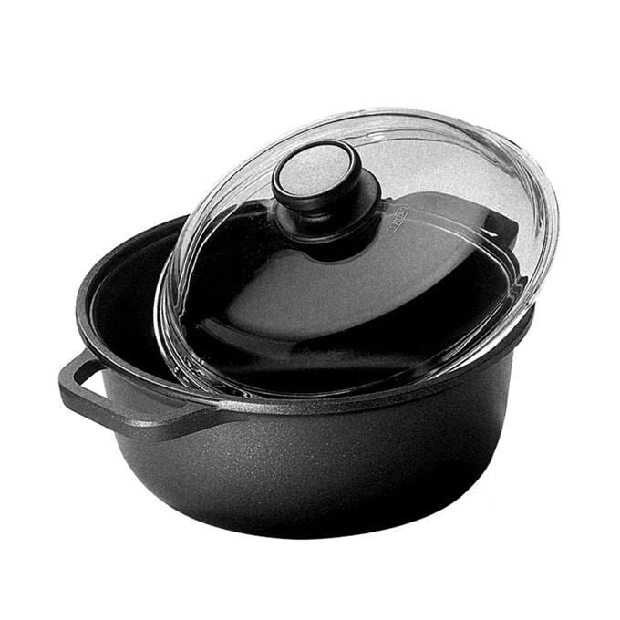 RISOLI 38010120 Extrablack Casseruola 2 Manici con Coperchio in Vetro 20 cm colore Nero