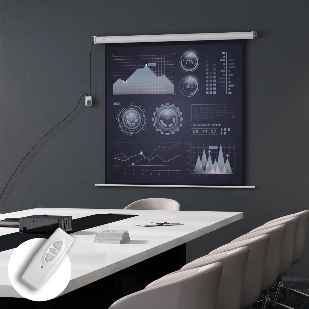 Schermo di Proiezione Motorizzato 85 Pollici 4K HD Elettrico da Parete e Soffitto con Telecomando per Home Cinema e Ufficio
