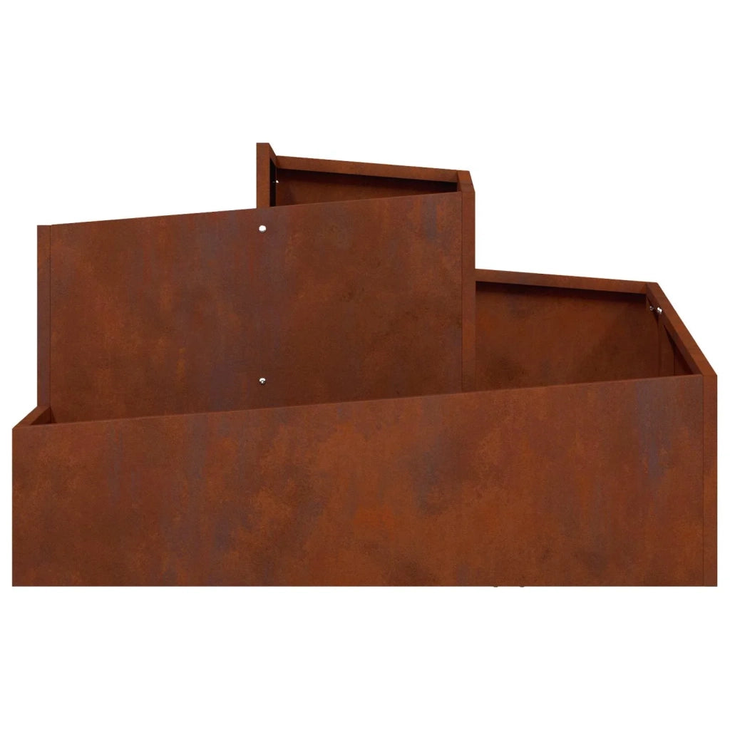 Fioriera da giardino modernizzata 80 x 80 x 50 cm resistente stile industriale per esterni acciaio marrone 02_0052224