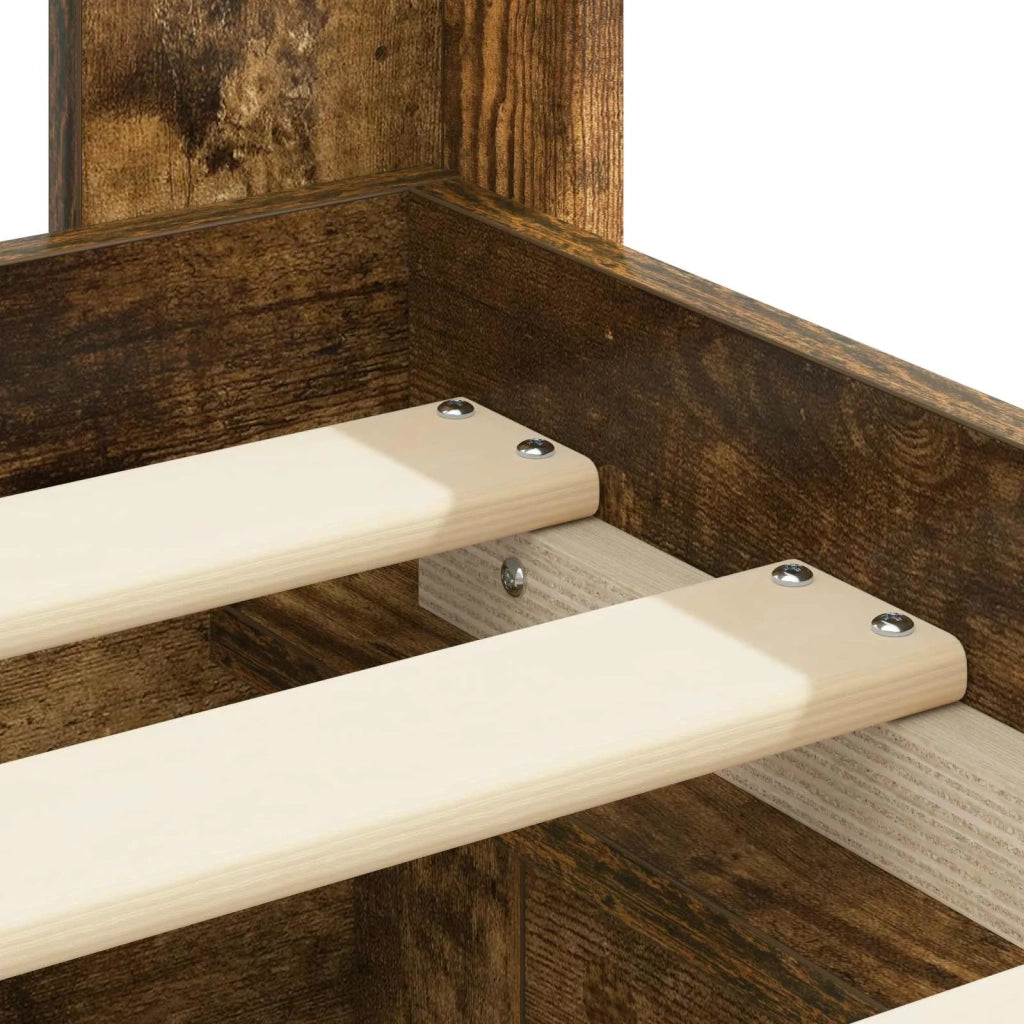 Struttura del letto con stoccaggio e testata Rovere Fumo 3414369