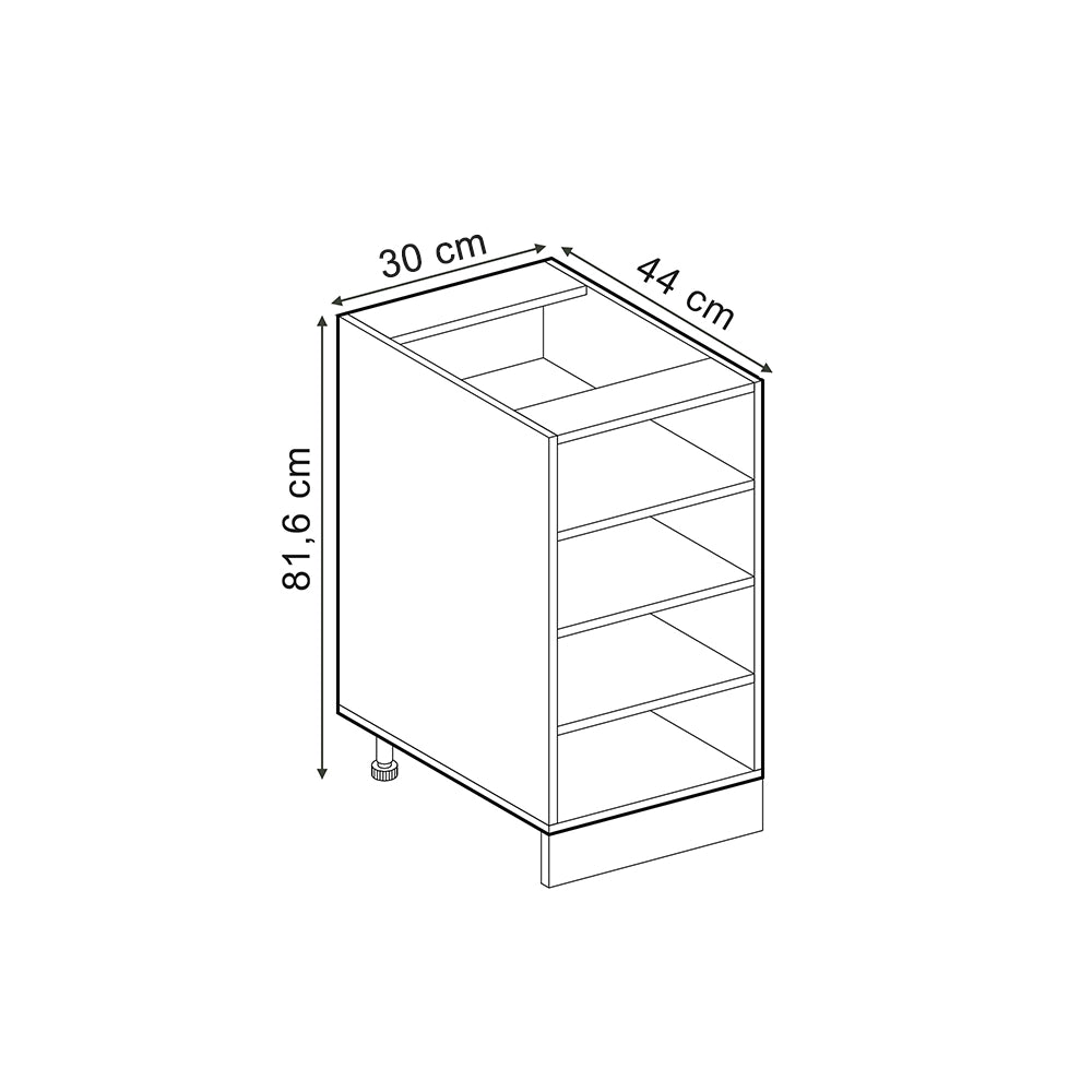 Vicco Scaffale da cucina Bianco 30 cm , PL Oak