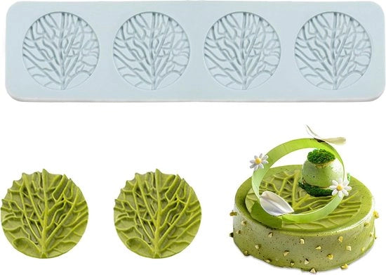 2 pezzi di fogli di silicone per fondant, forma di foglio per fondant per torte, punta di silicone per matita per cera, hobby, sapone, decorazione di torta, dolci, cucina (4 fori a forma di cerchio)