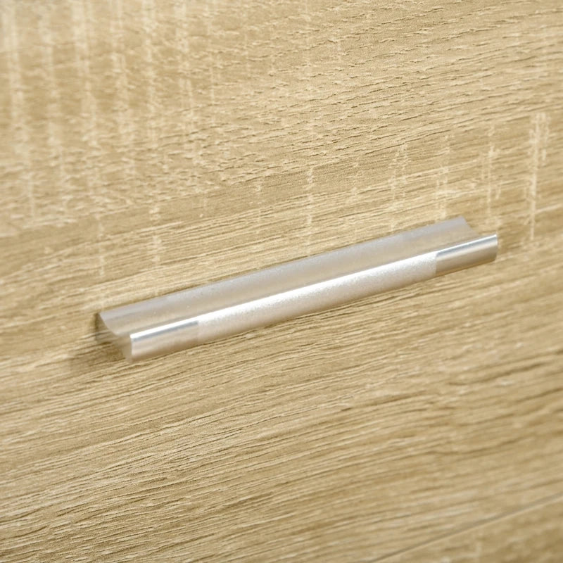 Comodino/Cassettiera moderna a 4 cassetti bianco e legno chiaro