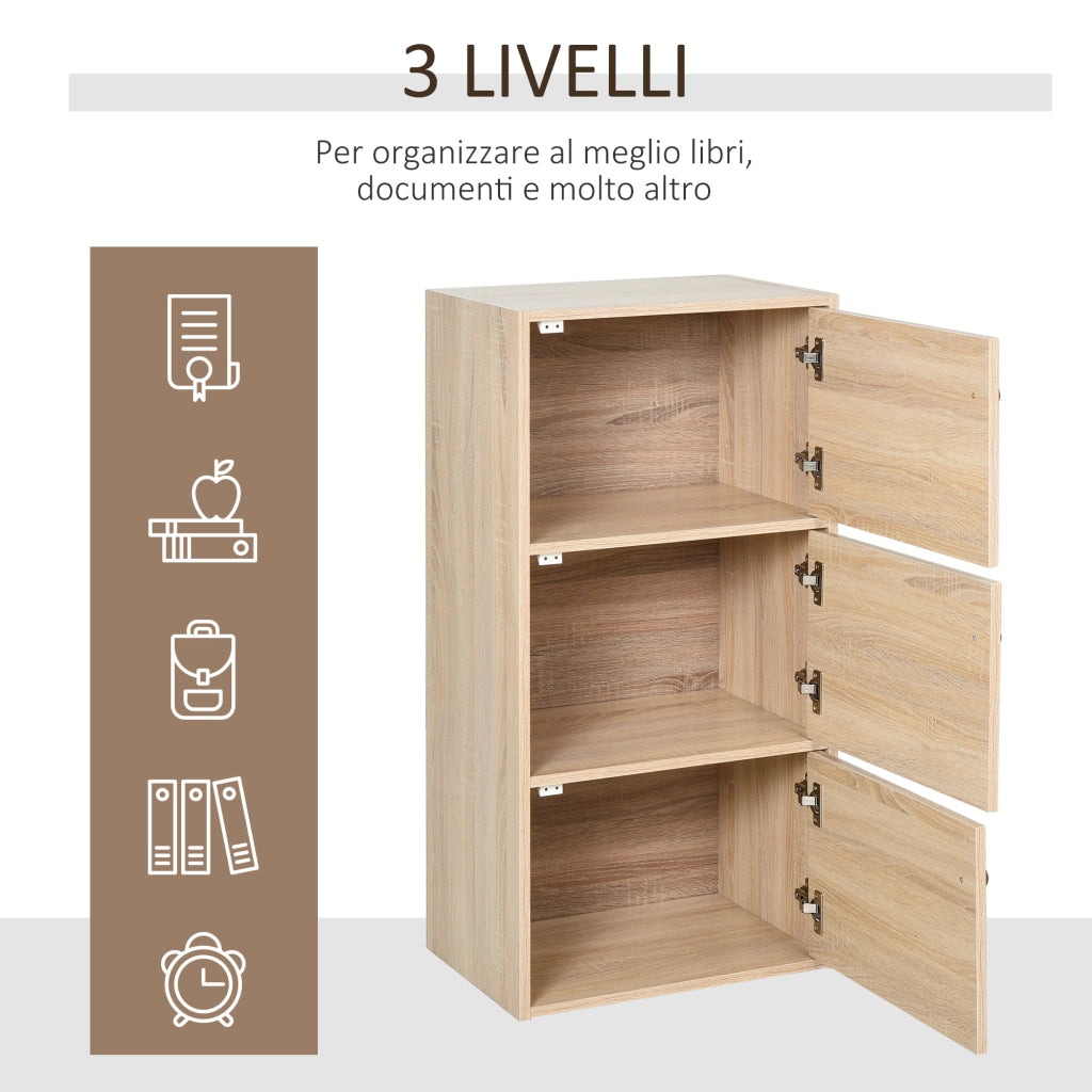 Mobiletto con 3 Antine e Ripiani ¨C Minimal ¨C 48x34x100cm