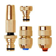 AQUATECH 3100 Set Raccordi Rapidi con Lancia da Innaffio in Ottone Lucido 12-15 mm con Sistema Aquastop colore Ottone Lucido