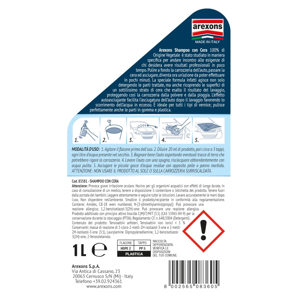 Shampoo con Cera Arexons 1 lt