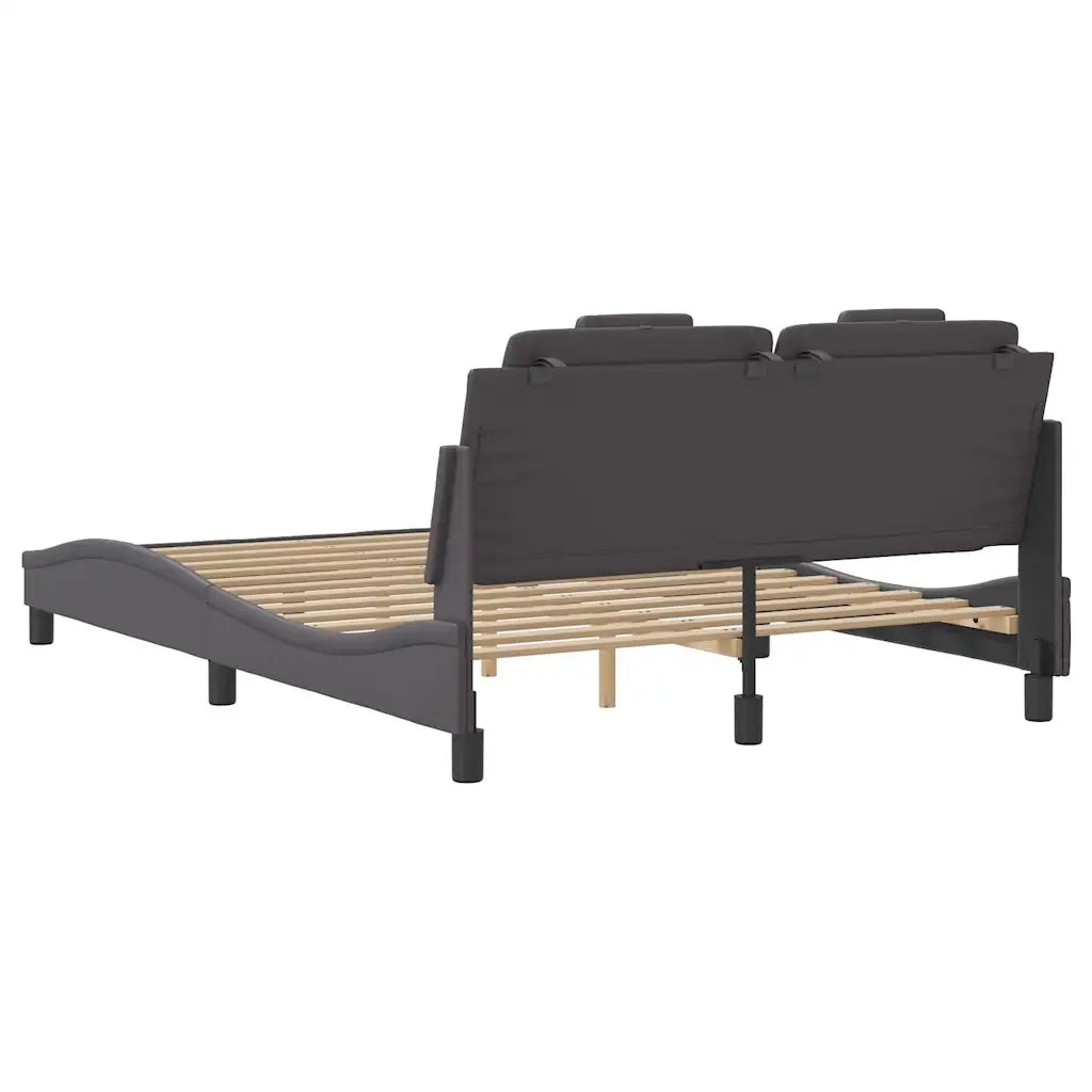 Giroletto Viana senza Materasso Grigio 140x200 cm in Similpelle