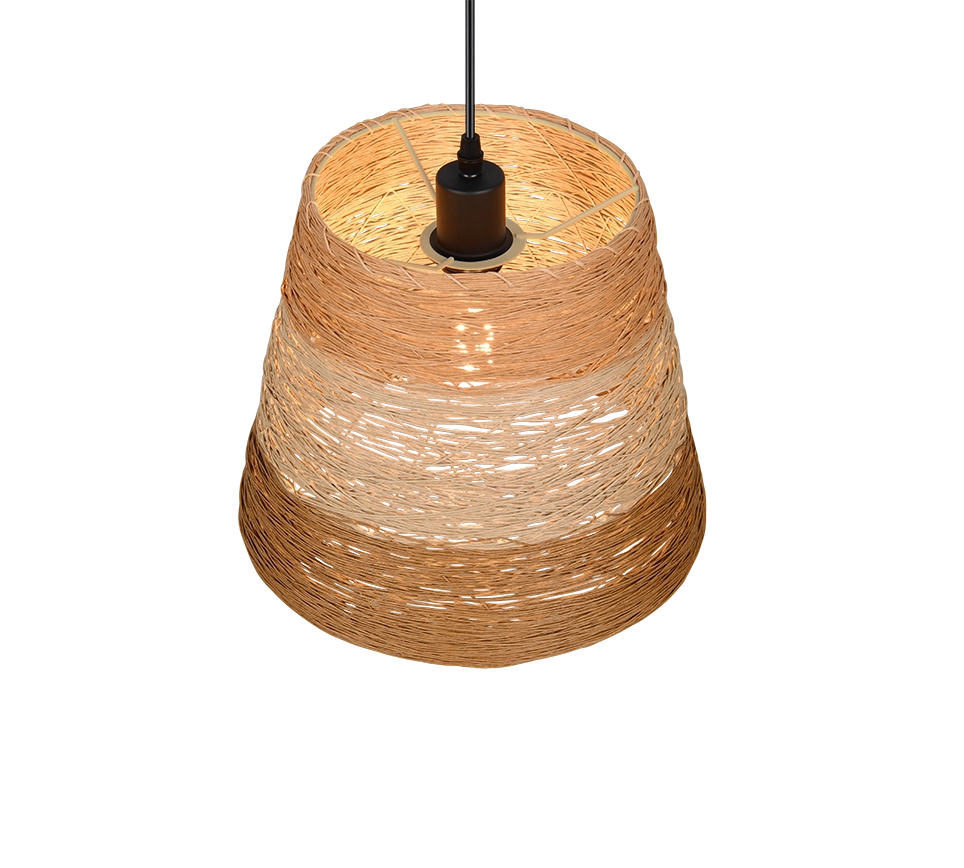 Lampada a sospensione, fibre naturali, 3 tonalità, D 25 cm, Joeline