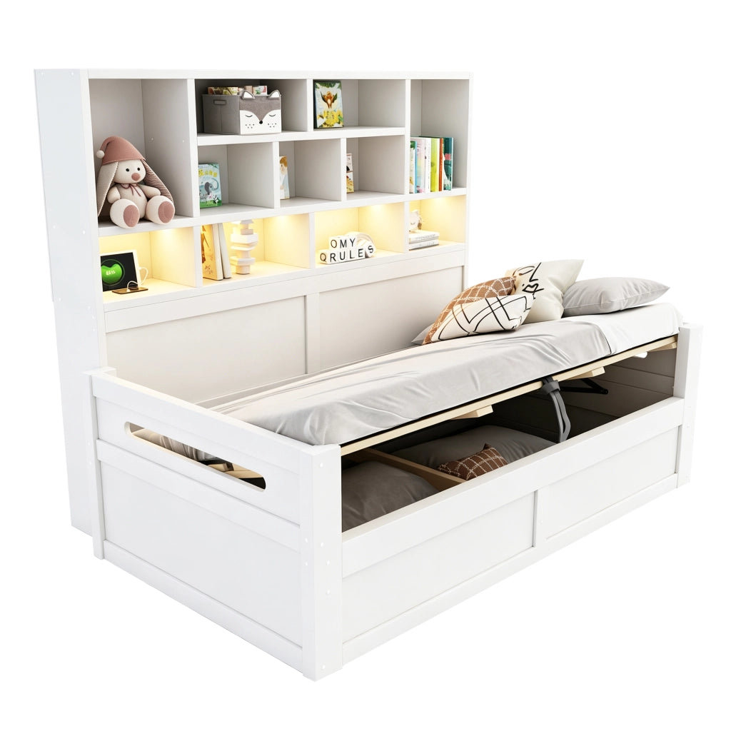letto singolo mdf bianco 90 x 200 cm