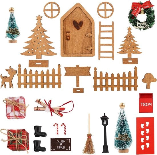 Kit di accessori per mini case Natale - Accessori per bambini per Natale - Accessori per decorazione Natale DIY - Regalo per ragazze