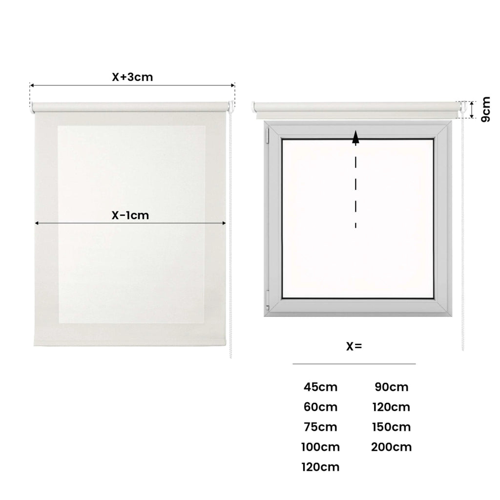 Tenda a Rullo Screen resistente e isolamento termico Bianco 105x250 cm