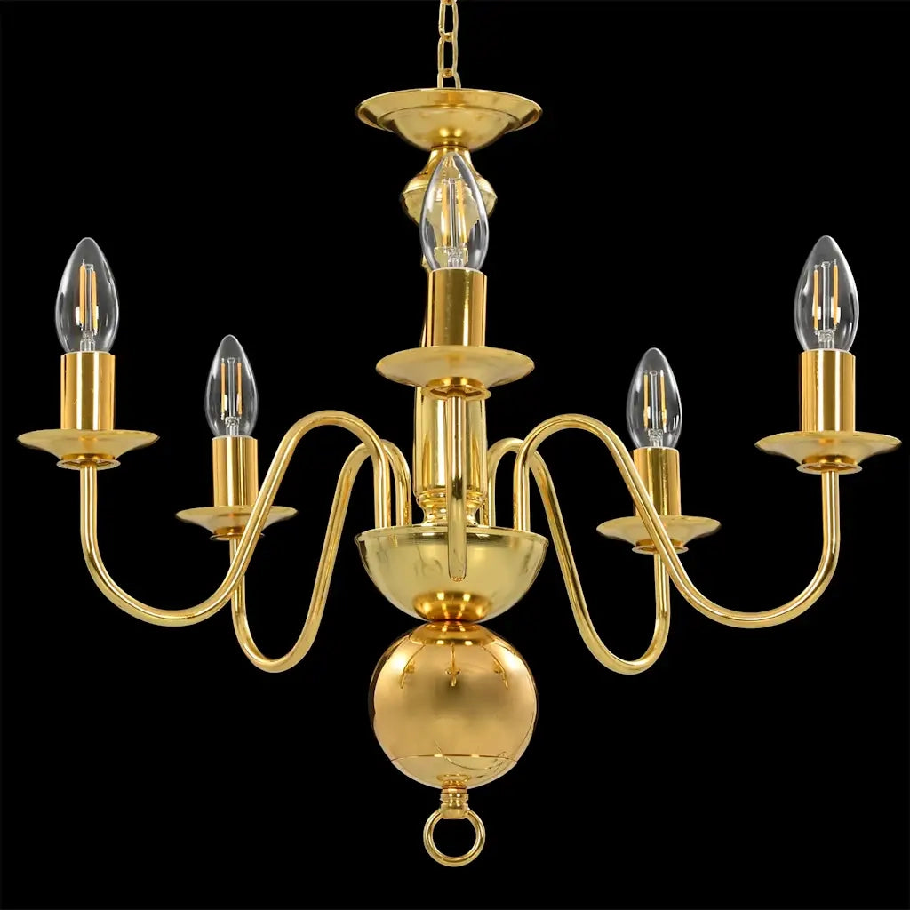Lampadario Oro 5 Lampadine Attacco E14 281617