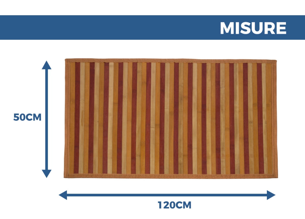 Tappeto Bamboo Degradè In Varie Colorazioni - 50x120 cm - Nero